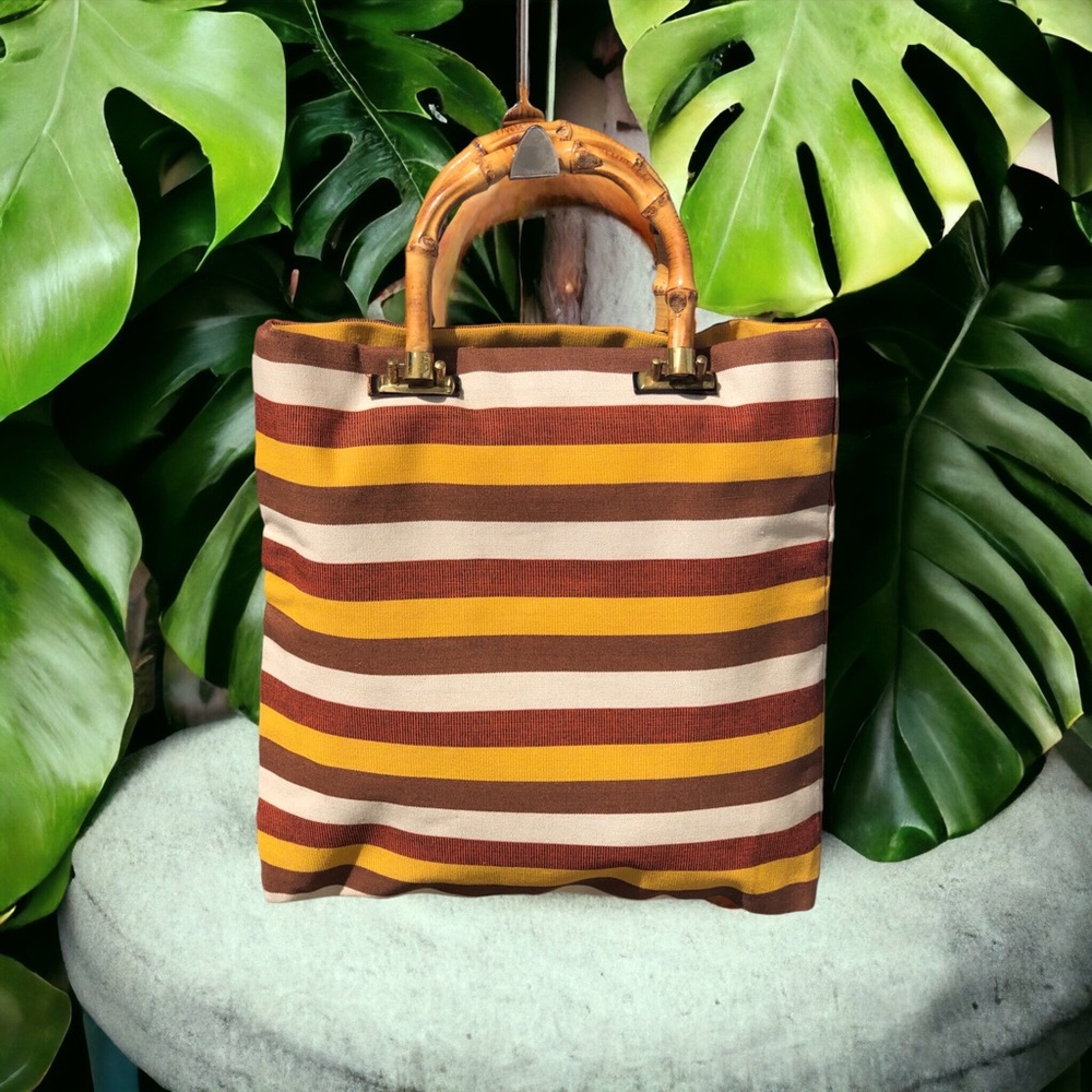 Vintage Bamboo Handle Tote